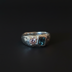 Duet Silver Ring | Pink Sapphire & Green Spinel 2047-5