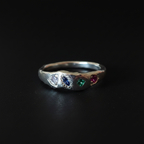 Dancer Silver Ring | Emerald, Ruby & Blue Sapphire 2103-5