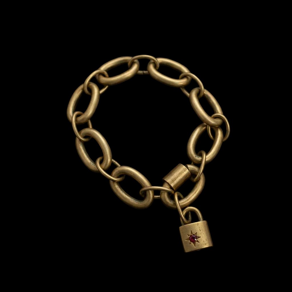 Nova Locket Brass Bracelet | Garnet 1610-3