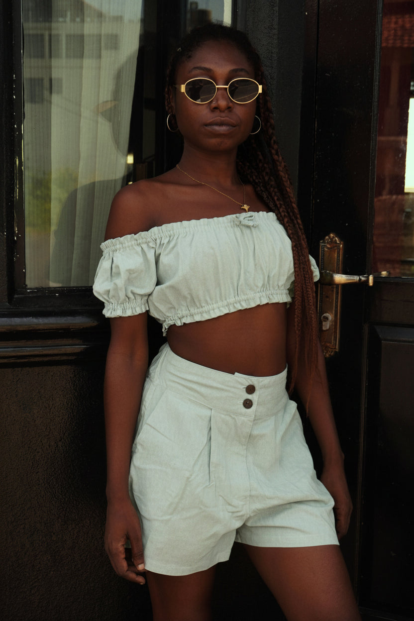 Saduni Crop Top | Natural Linen