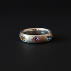 Ceres Silver Band | Blue Topaz, Yellow, Pink & Green Sapphire 2230-6