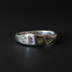 Dancer Silver Ring | Peridot, Green & Pink Sapphire 2103-6