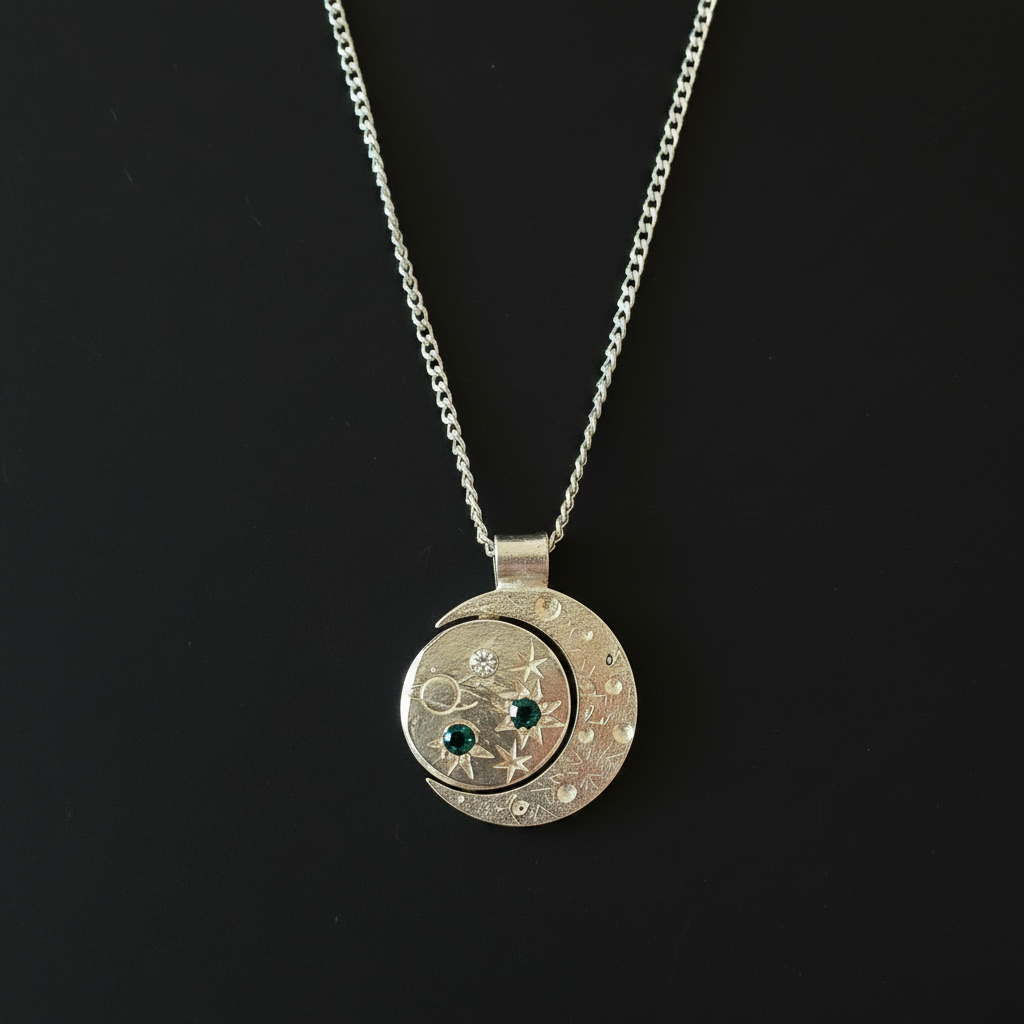 Pocket Galaxy Silver Necklace | Blue Sapphire 1889-7