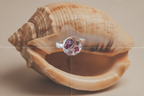 Sculpture Silver Ring | Amethyst, Pink Sapphire, Purple Sapphire & Green Sapphire 2064-7