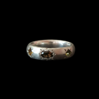 Ceres Silver Band | White Sapphire, Brown, Green & Yellow Tourmaline 2230-8