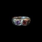 Duet Silver Ring | Amethyst & Garnet 2047-8