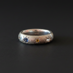 Ceres Silver Band | Yellow, Blue & Purple Sapphire 1593-8