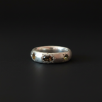Ceres Silver Band | White Sapphire, Brown, Green & Yellow Tourmaline 2230-8