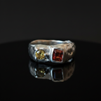 Duet Silver Ring | Yellow Tourmaline & Hessonite Garnet 2047-9