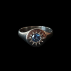 Daisy Silver Signet | Blue Sapphire 2066