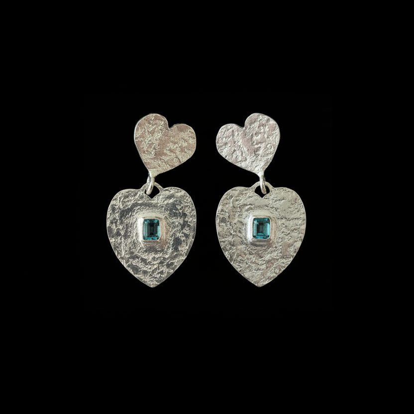 Love In Bloom Silver Earrings | Blue Topaz
