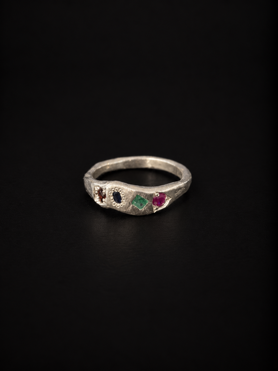 Dancer Ring - Garnet, Sapphire, Emerald, Ruby - 2264-1
