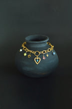 Chain Of Heart Charm Brass Necklace 1311