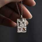 Talisman Ingot Silver Pendant | Amethyst, Pink Tourmaline, Pink & Orange Sapphire 1823-2