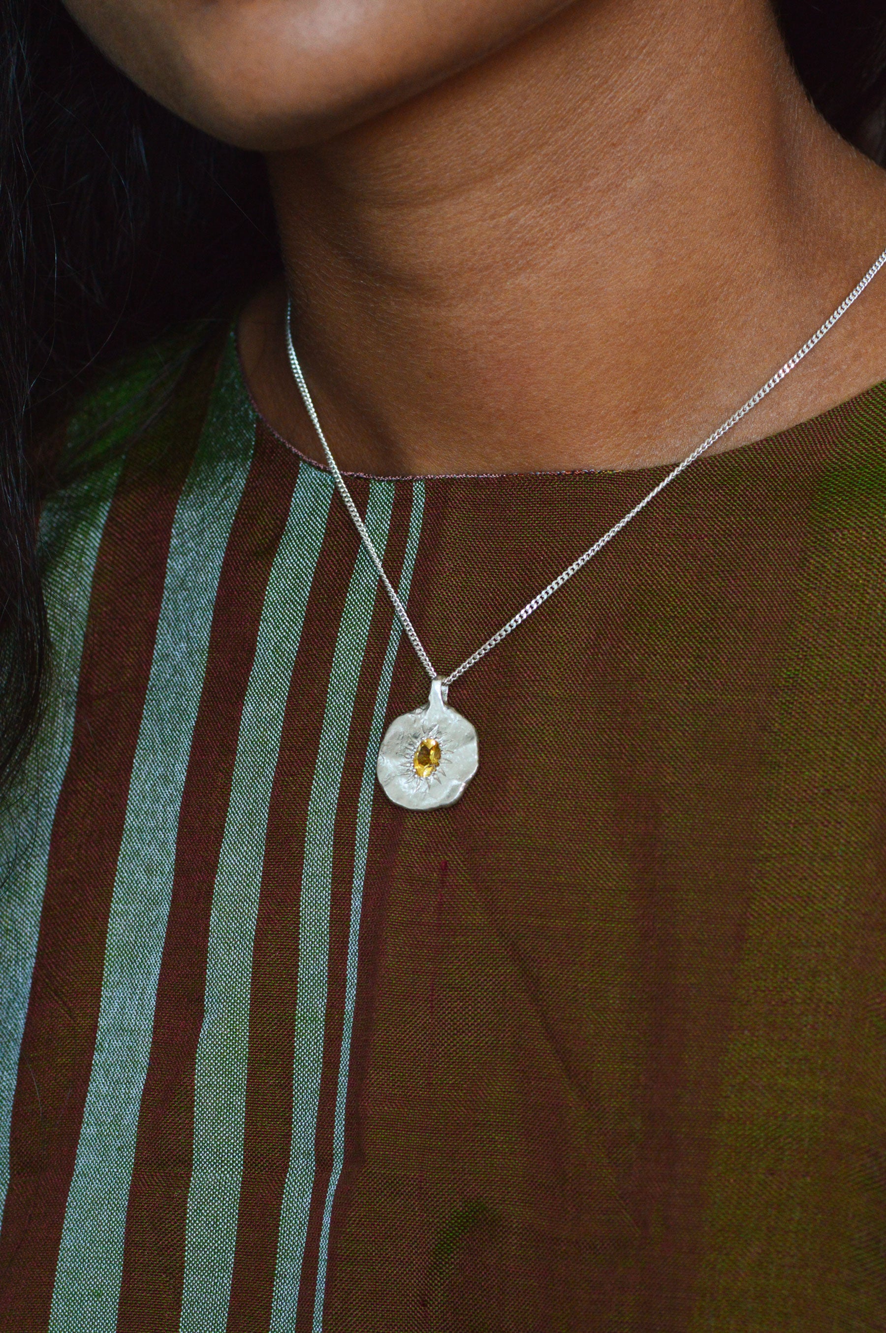 Ira Silver Pendant - Citrine