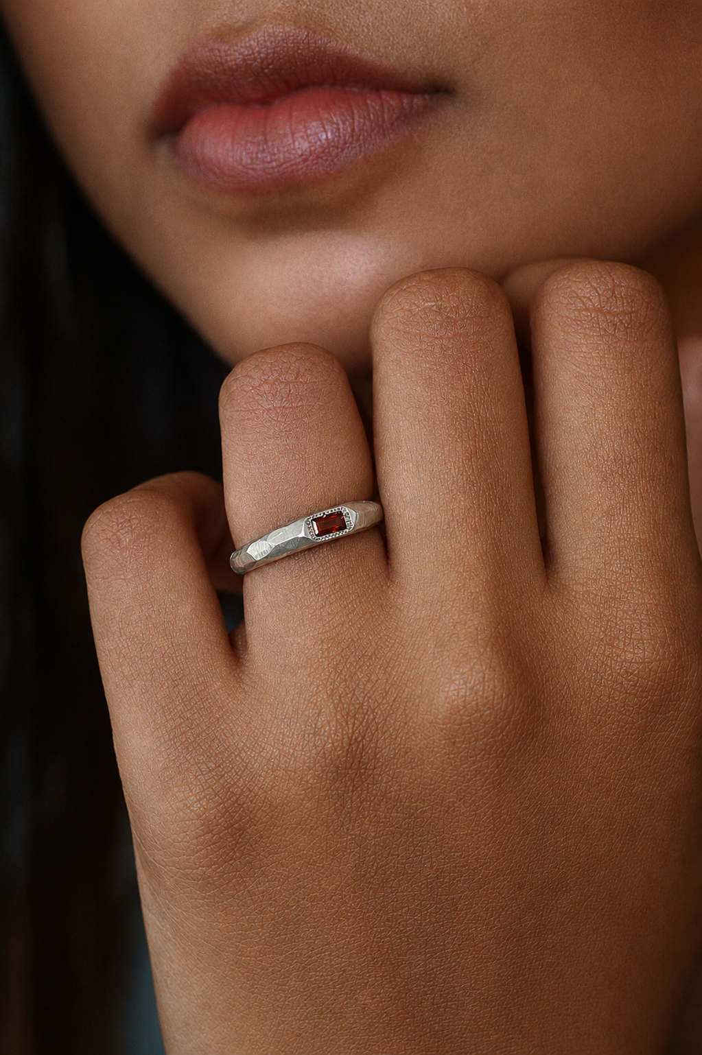 Cleo Silver Ring | Garnet 2221