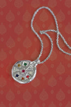 Navaratna Silver Pendant