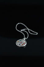 Navaratna Silver Pendant | Sacred Nine Gems