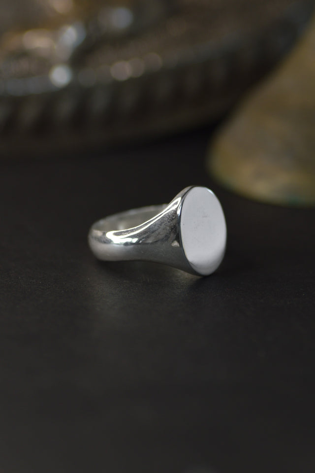 Oval Silver Signet Ring