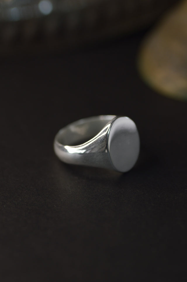Oval Silver Signet Ring
