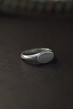 Oval Petite Silver Signet Ring