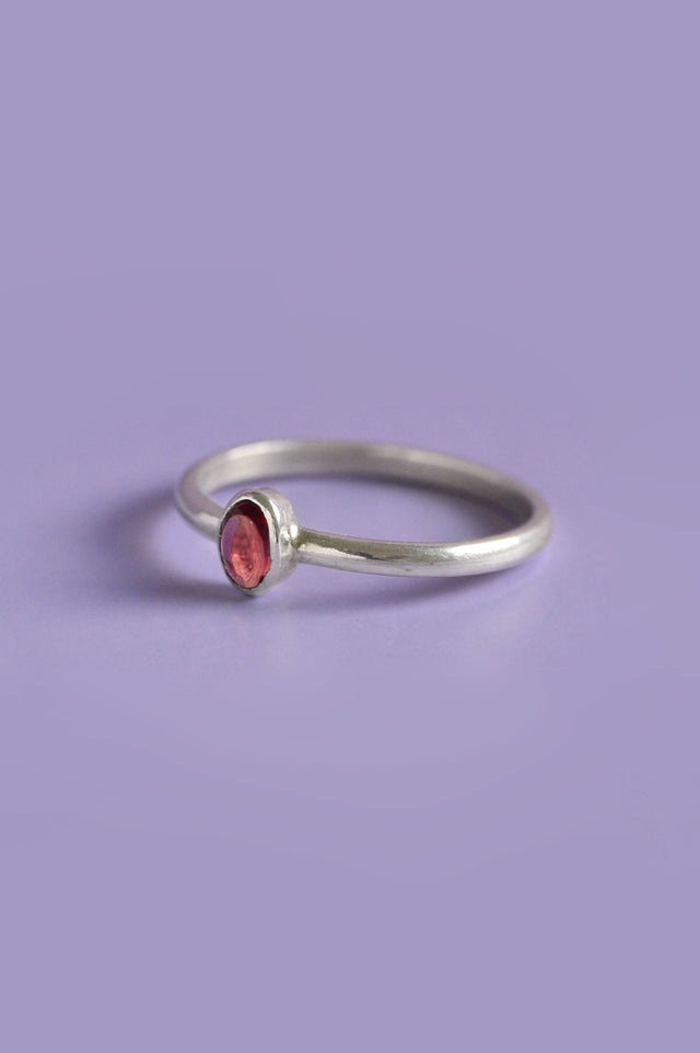 Julia Rhodolite Garnet Silver Ring