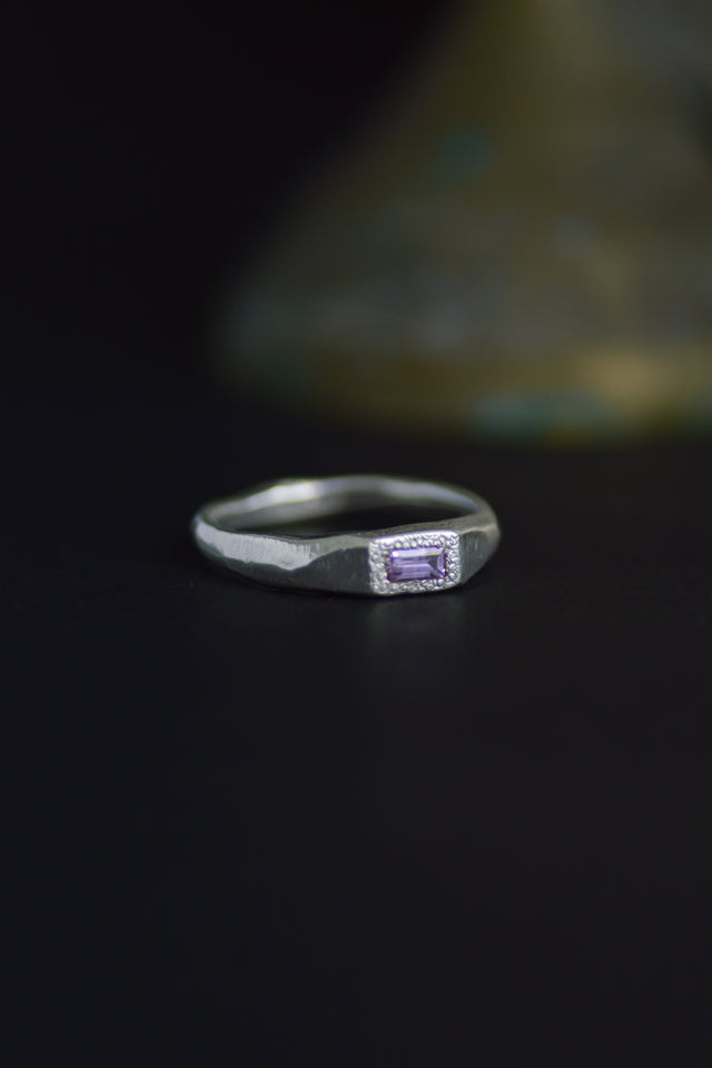 Cleo Purple Sapphire Silver Ring
