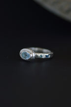 Poet Silver Ring -   Blue Topaz 1215-3