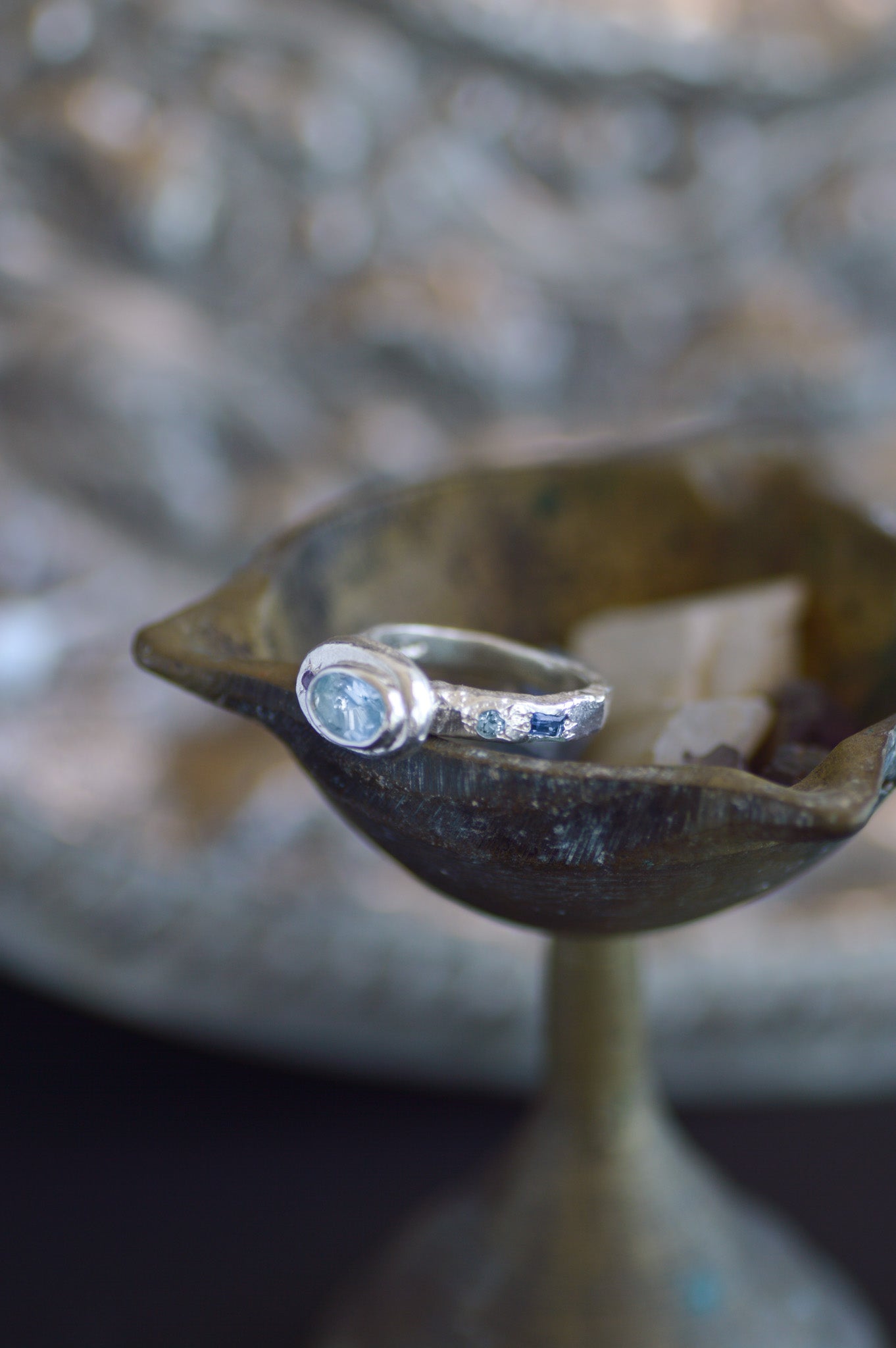 Poet Silver Ring -   Blue Topaz 1215-3