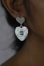 Love In Bloom Silver Earrings | Blue Topaz