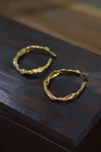 Lava  Drip Brass Hoops