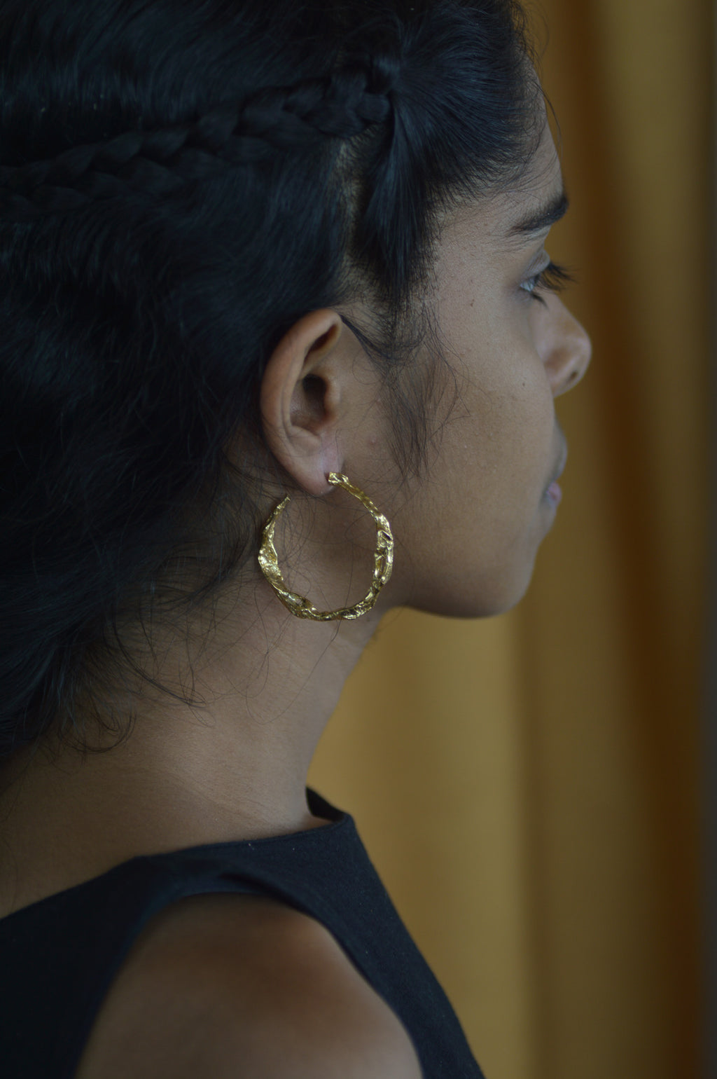 Lava  Drip Brass Hoops