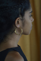 Lava  Drip Brass Hoops