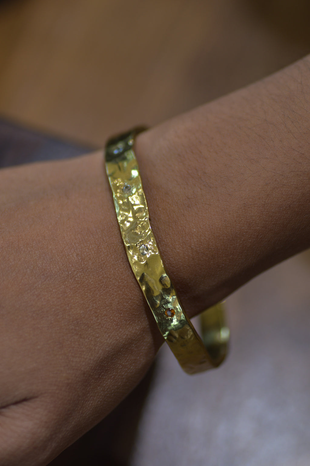Pickle Brass Bangle - Sapphire 1604-1