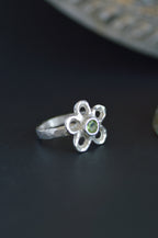 Mala Silver Ring - Peridot