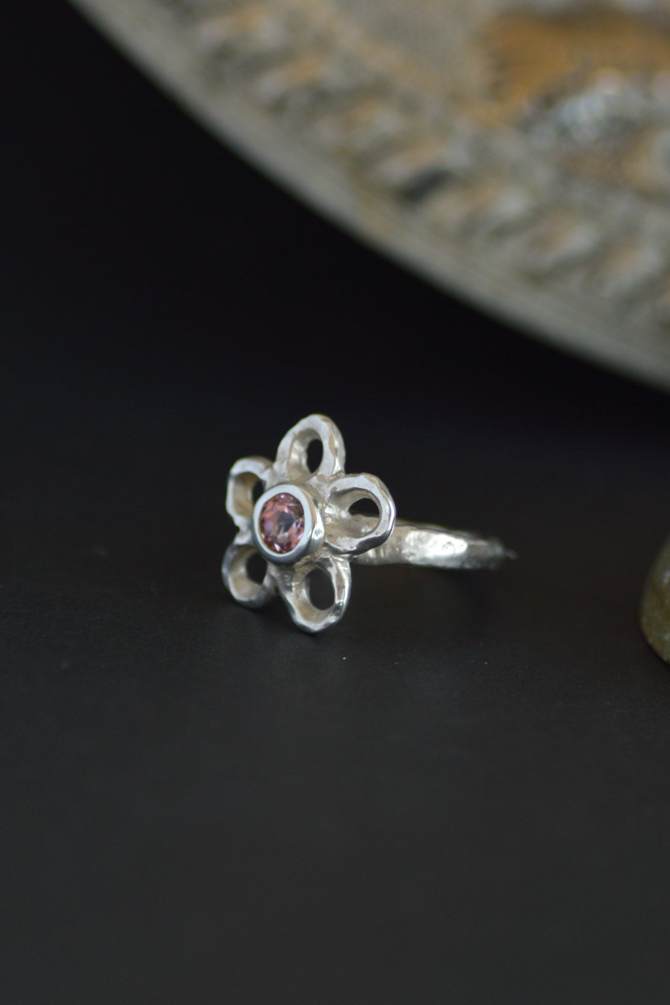 Mala Silver Ring - Pink Tourmaline