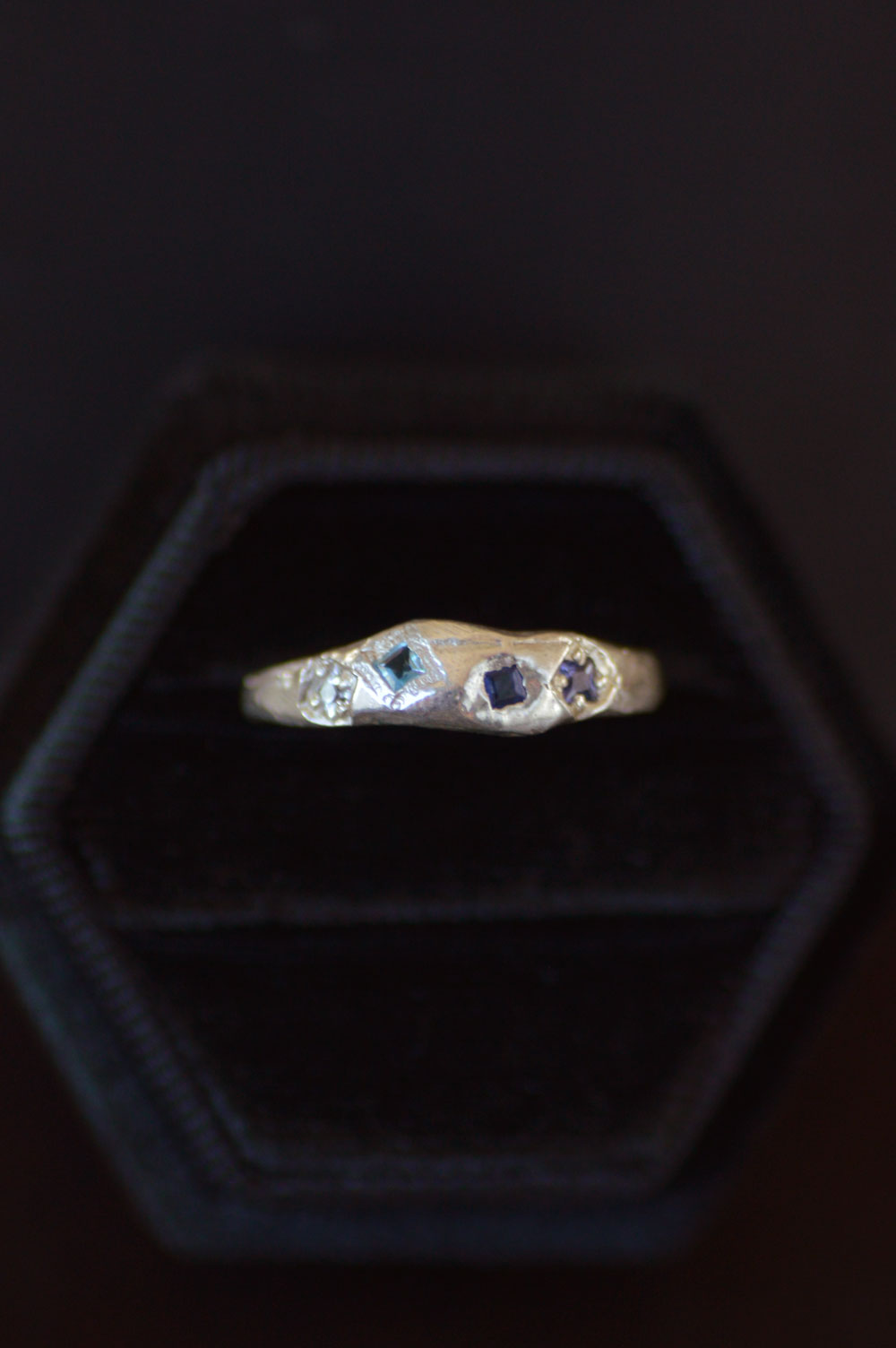 Dancer Silver Ring Topaz & Sapphire 1493-3