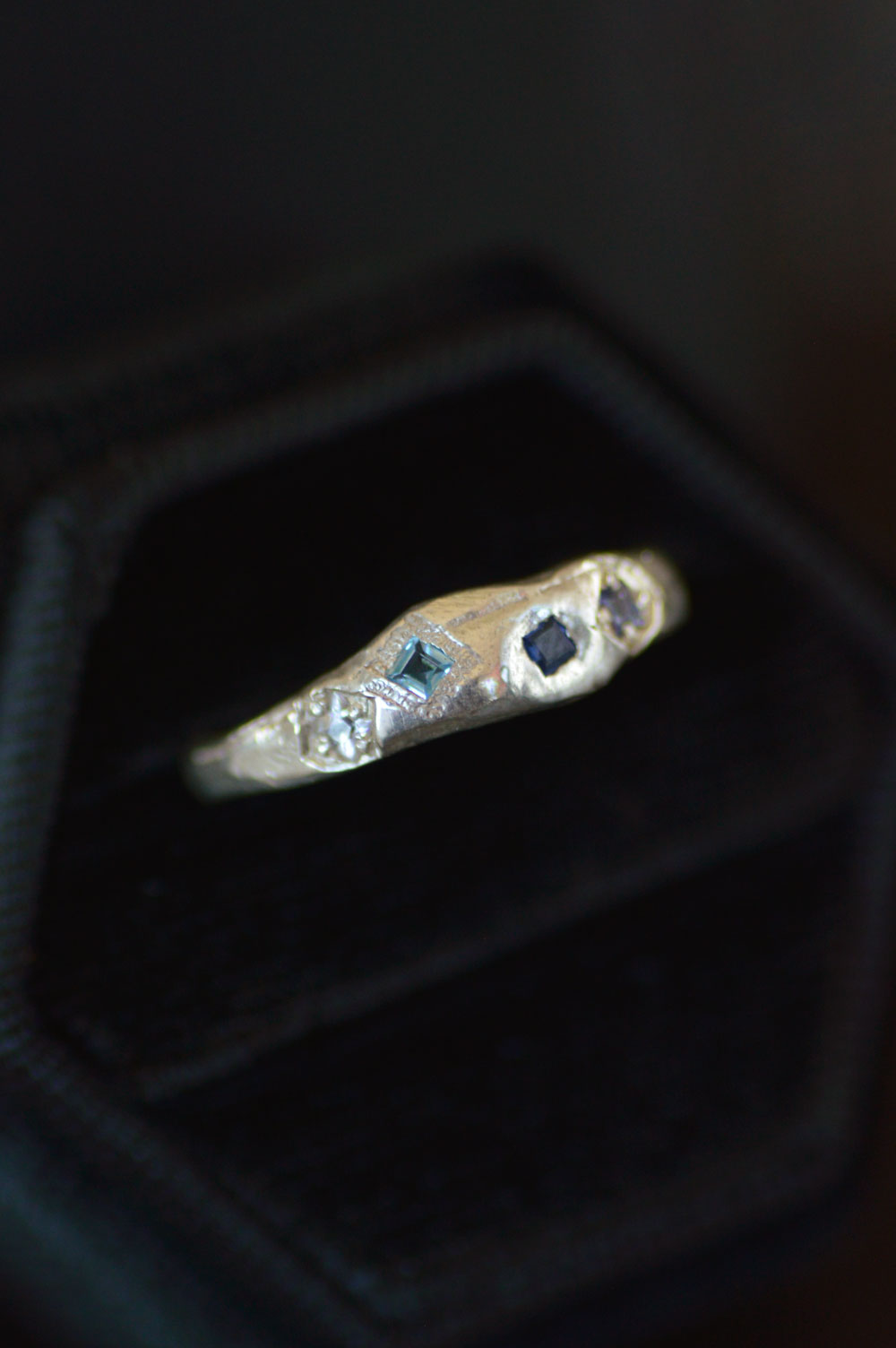 Dancer Silver Ring Topaz & Sapphire 1493-3