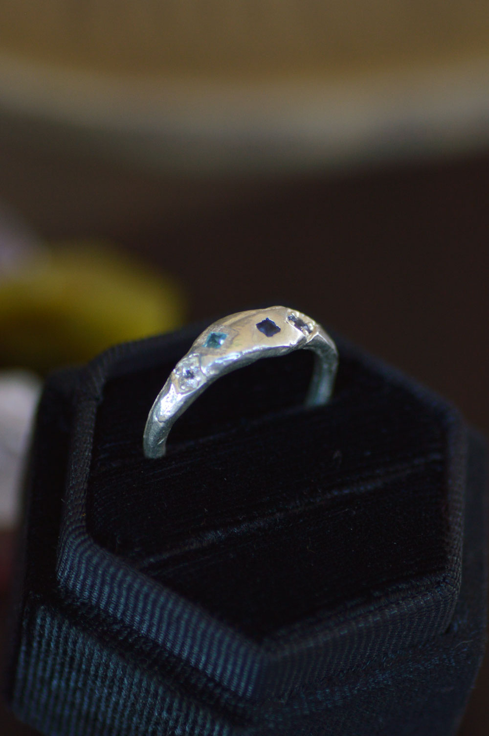 Dancer Silver Ring Topaz & Sapphire 1493-3