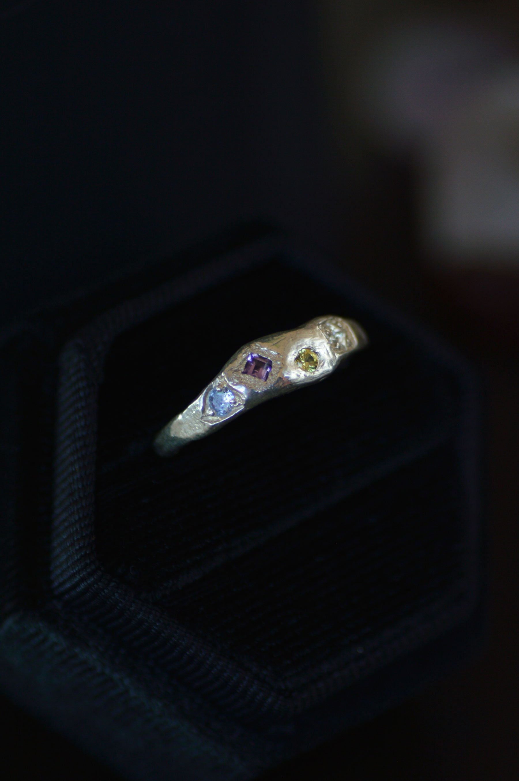Dancer Amethyst & Sapphire Silver Ring 1493-4