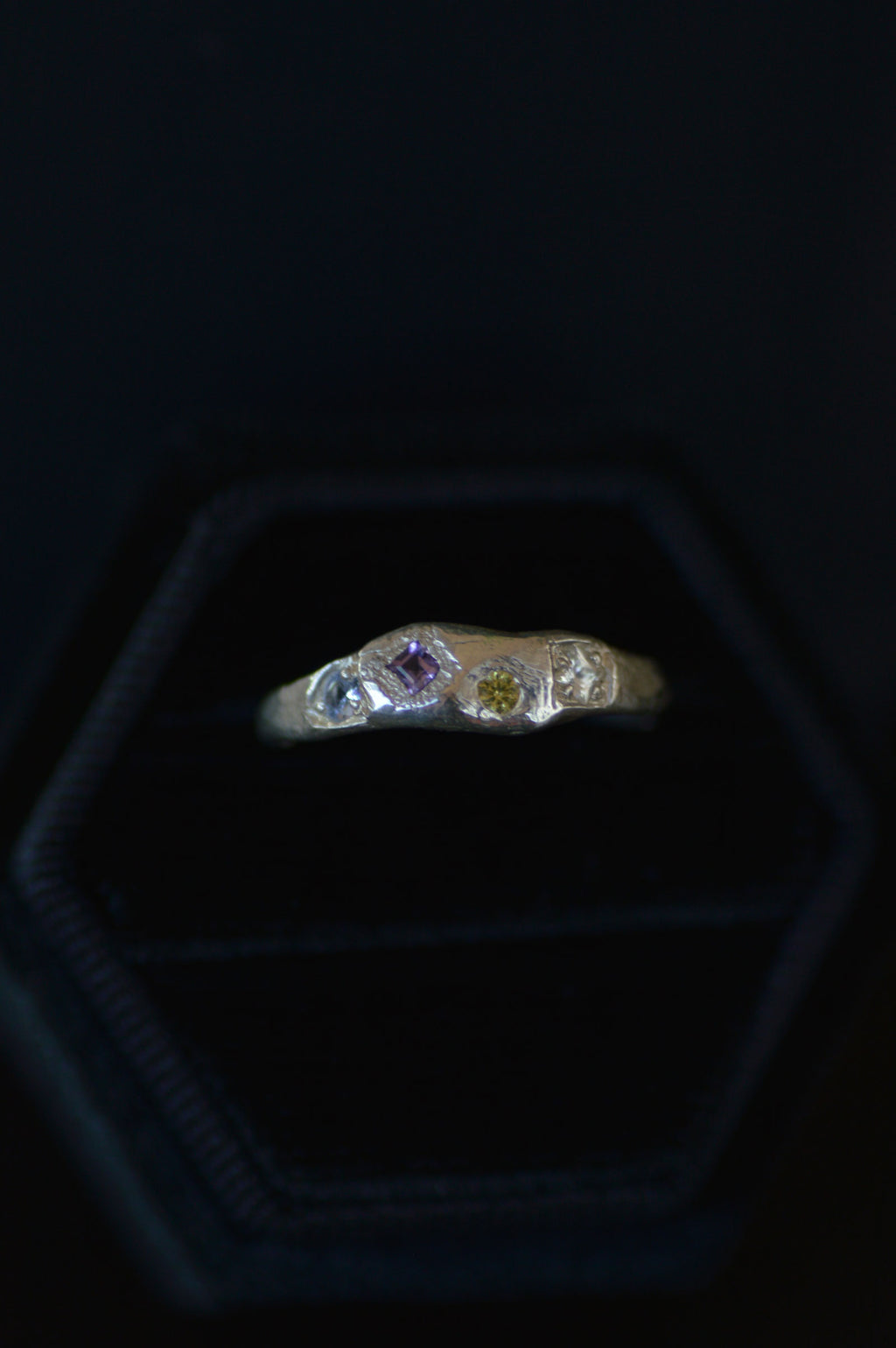 Dancer Amethyst & Sapphire Silver Ring 1493-4