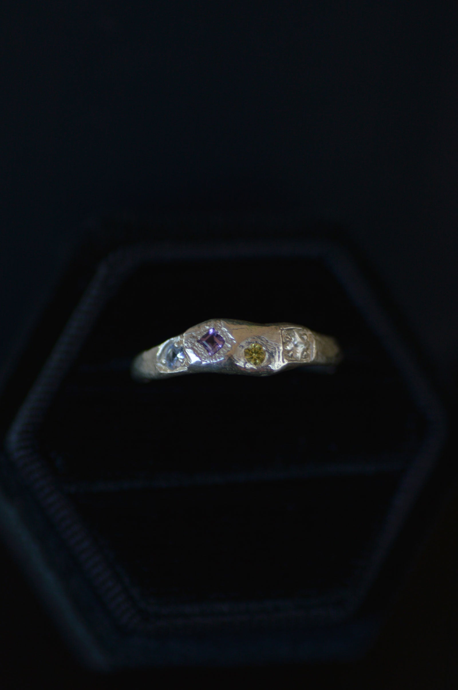 Dancer Amethyst & Sapphire Silver Ring 1493-4