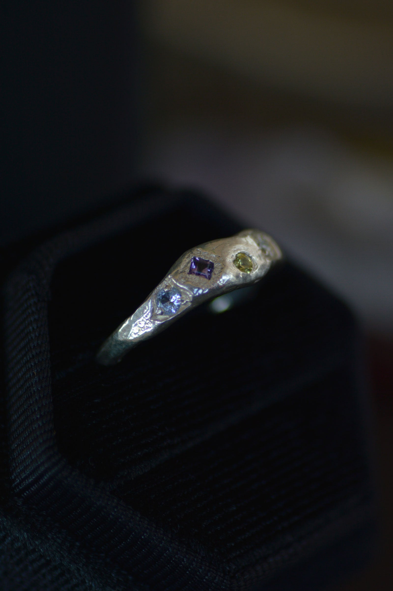 Dancer Amethyst & Sapphire Silver Ring 1493-4