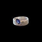 Poet Silver Ring | Blue Sapphire 2063-3