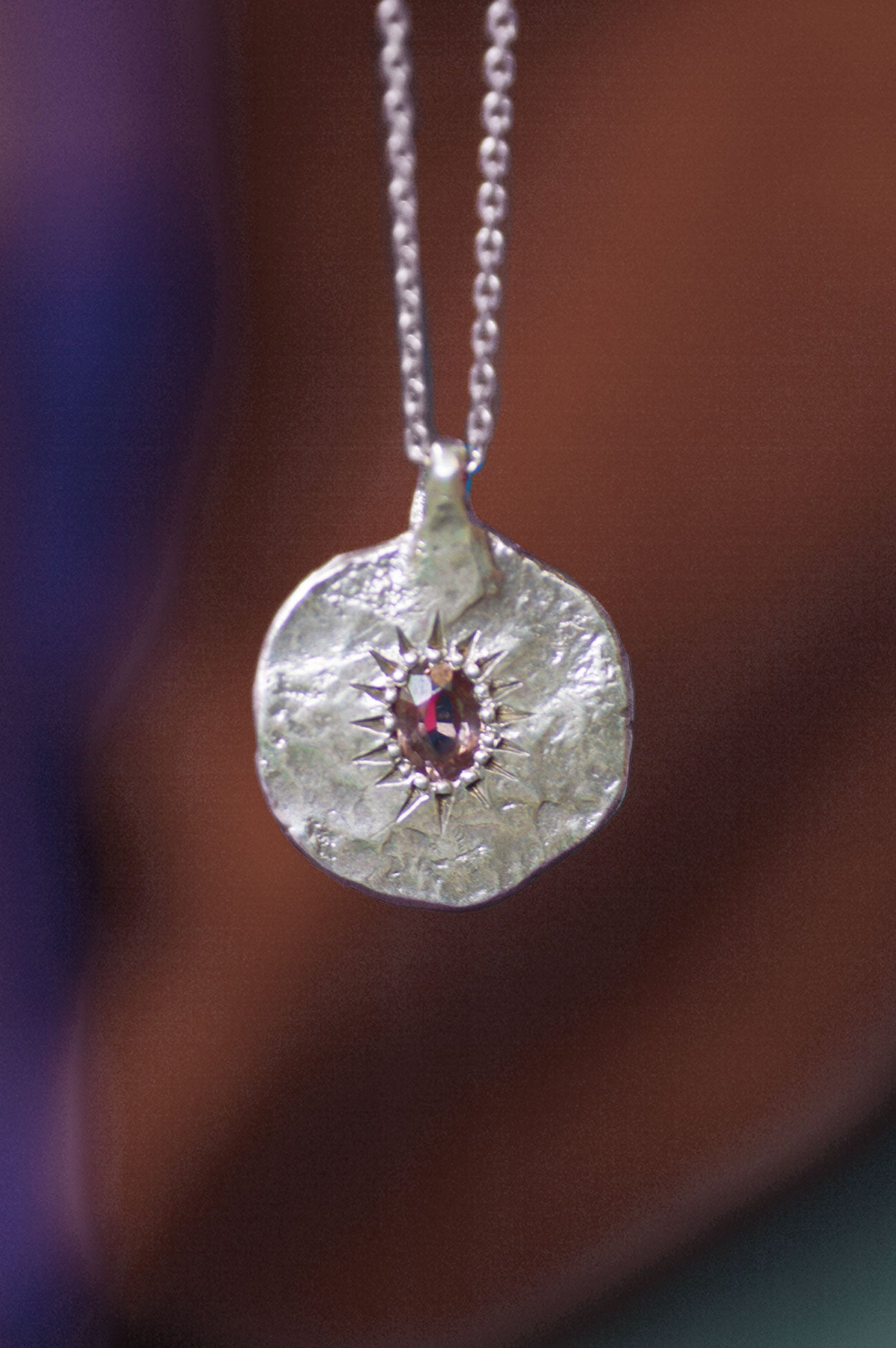 Ira Silver Pendant - Brown Zircon