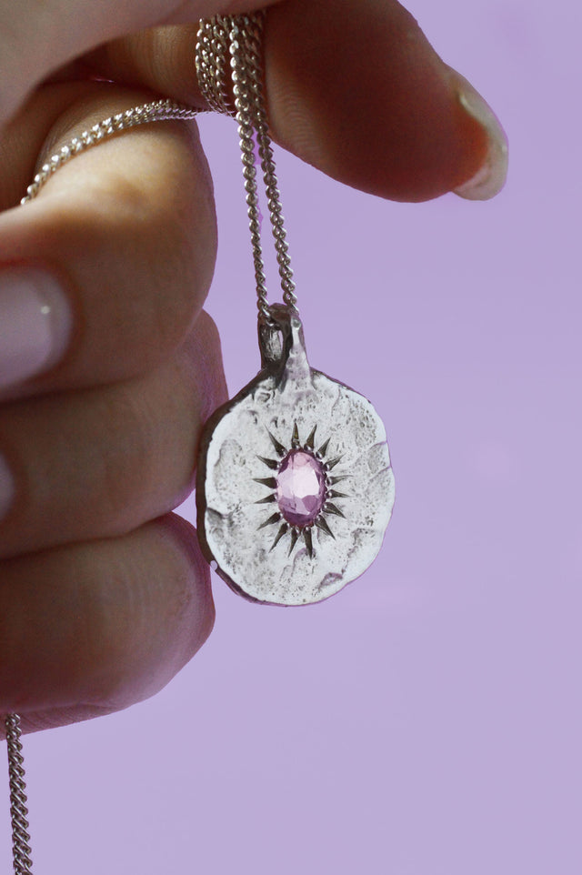 Ira Pink Tourmaline Silver Pendant