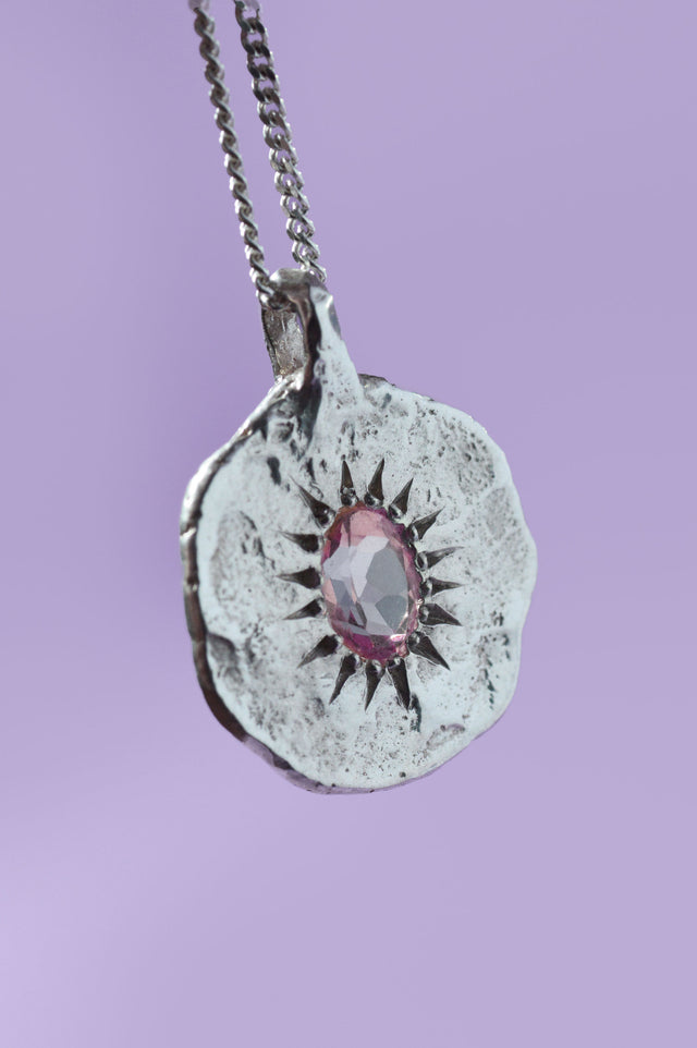 Ira Pink Tourmaline Silver Pendant