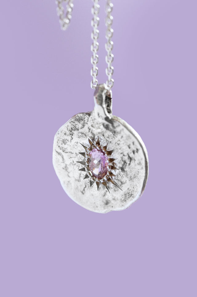 Ira Pink Tourmaline Silver Pendant