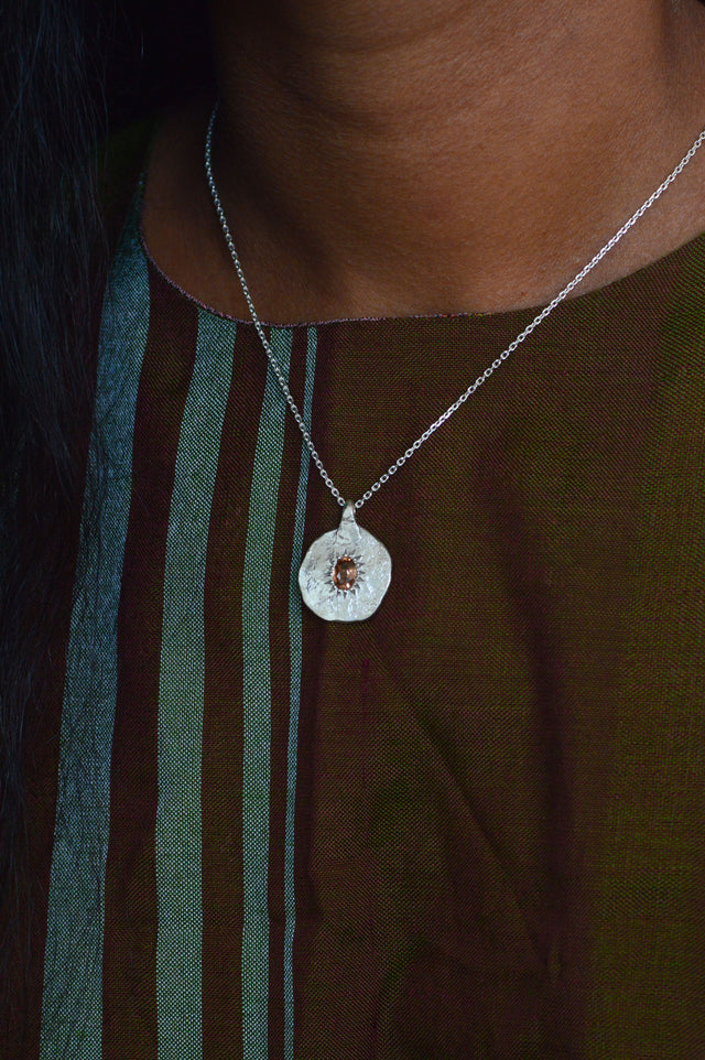Ira Pink Tourmaline Silver Pendant