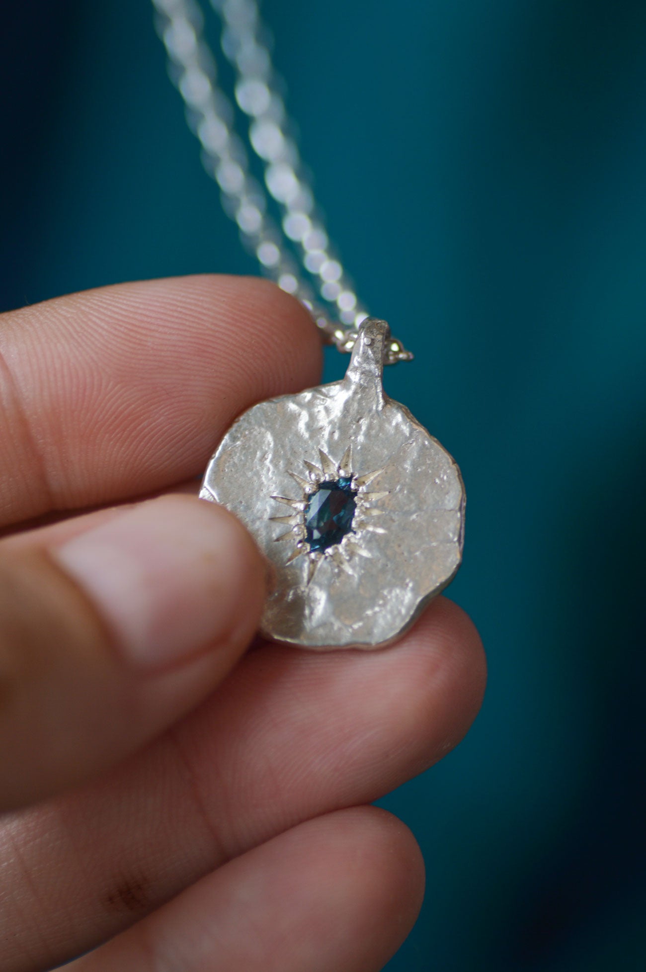 Ira Silver Pendant - London Blue Topaz